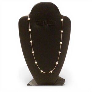 Italian Sterling Silver & Pearl Station Necklace – FAS Italy, Elegant Minimalist